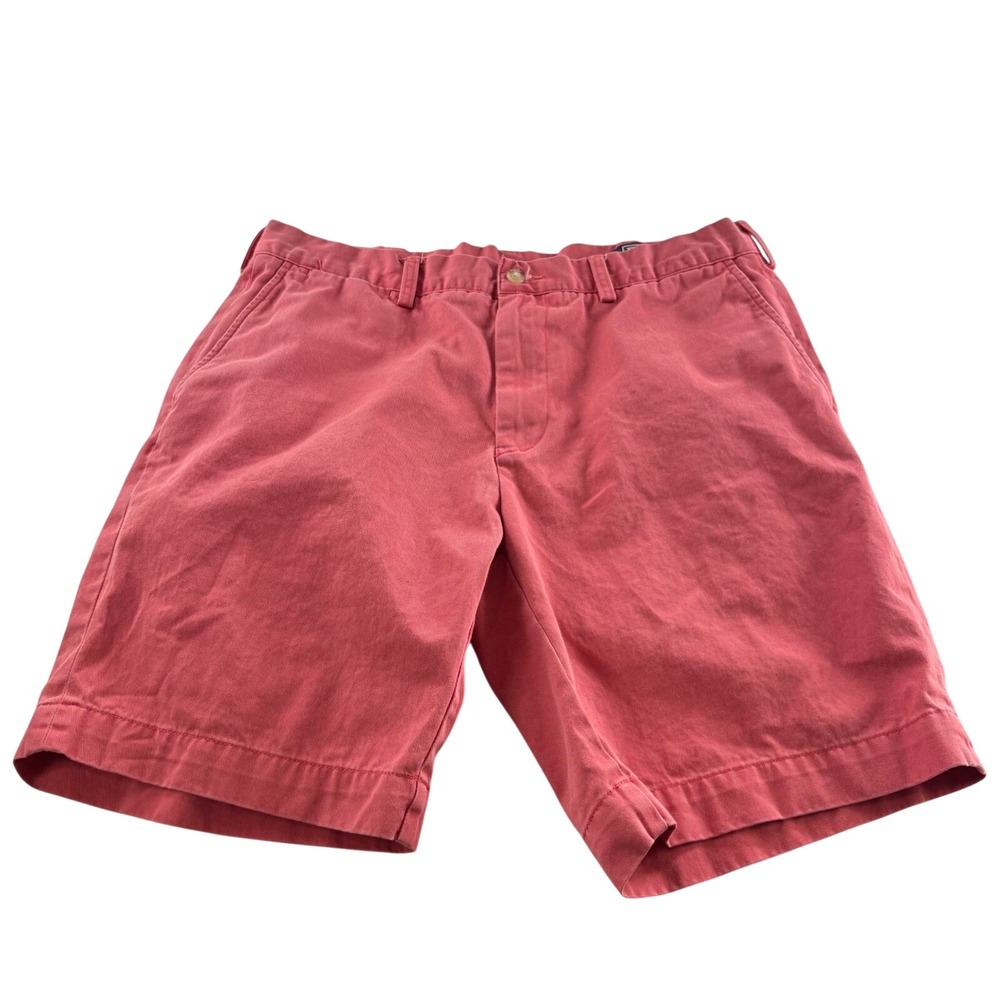Polo Ralph Lauren Mens Salmon Pink Cotton Chino Shorts Size 34 Classic Fit Twill